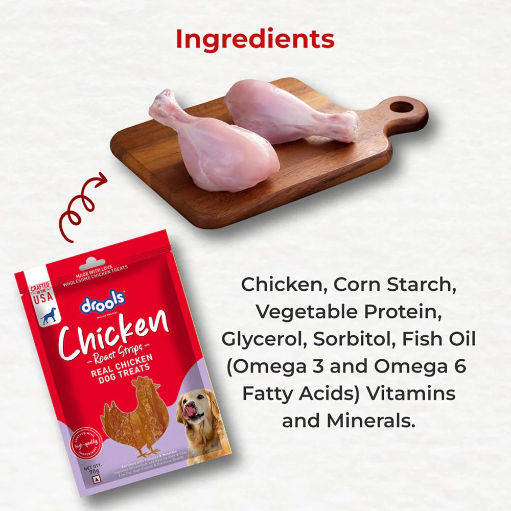 Drools Chicken Roast Strips Dog Treats 70g_2