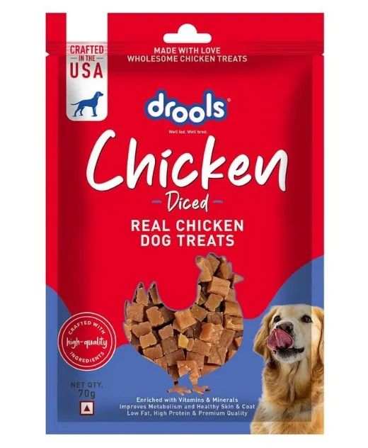 Drools Chicken Diced Dog Treats 70g_0