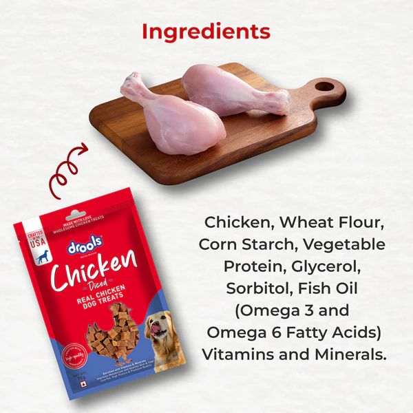 Drools Chicken Diced Dog Treats 70g_1