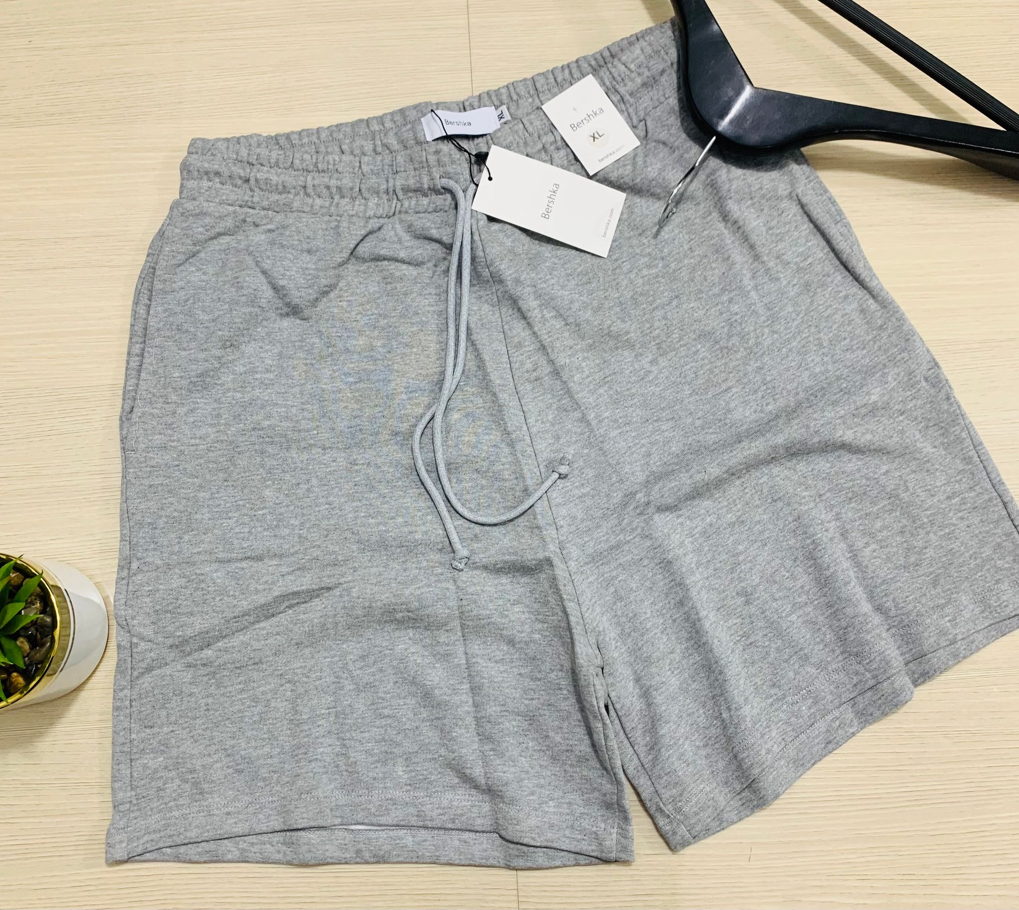 BERSHKA COTTON SHORTS -  ASH_0