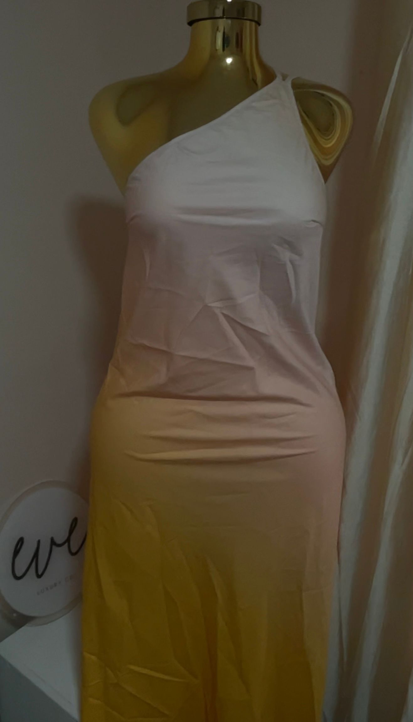 Gradient shoulder knot dress_2