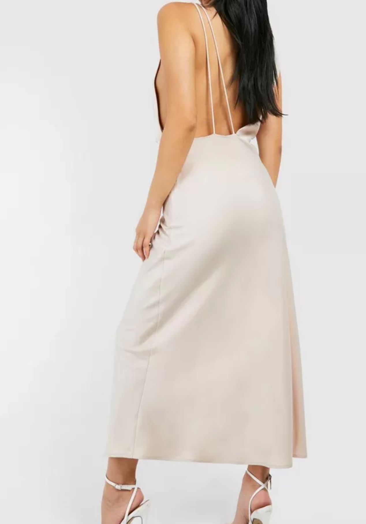 Cream Cowl Neck Dress_2