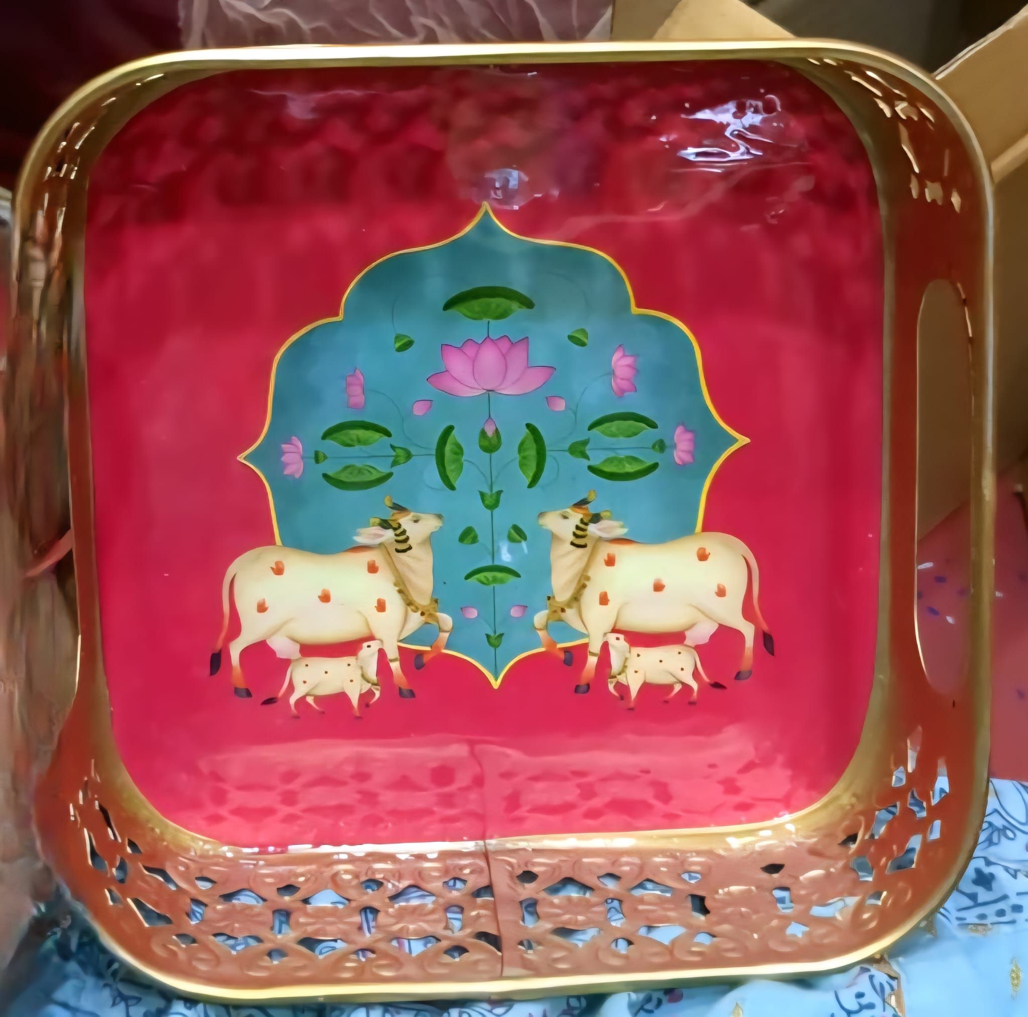 Pichwai metal tray_2