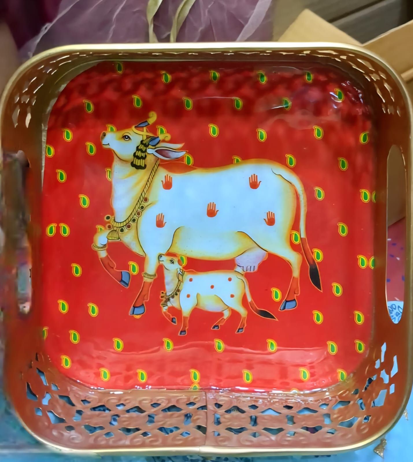Pichwai metal tray_3