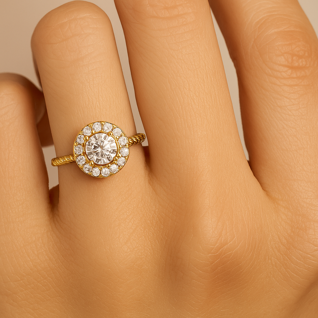 14k yellow gold moissanite solitaire ring _2