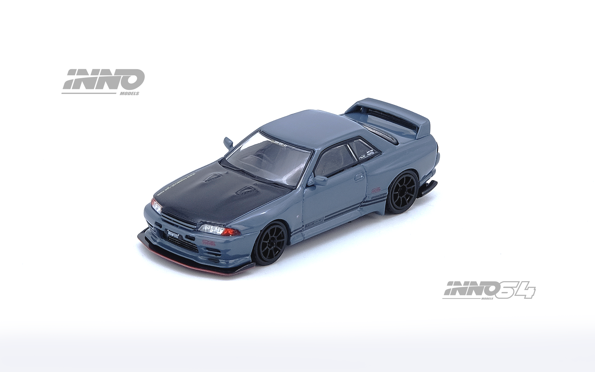 INNO MODEL 1/64 NISSAN SKYLINE GT-R (R32) TOP SECRET - STEALTH GREY_0