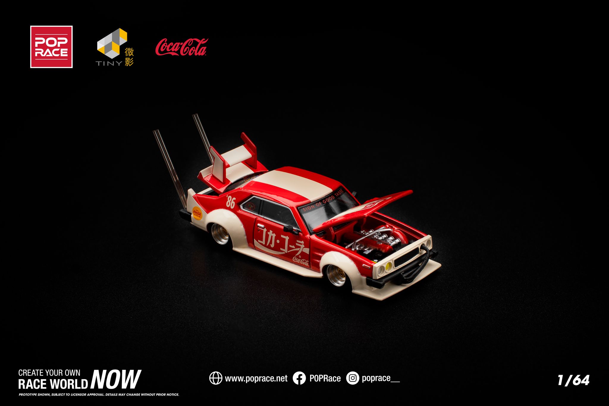 POP RACE MODEL 1/64 SKYLINE C210 KAIDO RACER (BOSOZOKU STYLE) - COLA JP_1