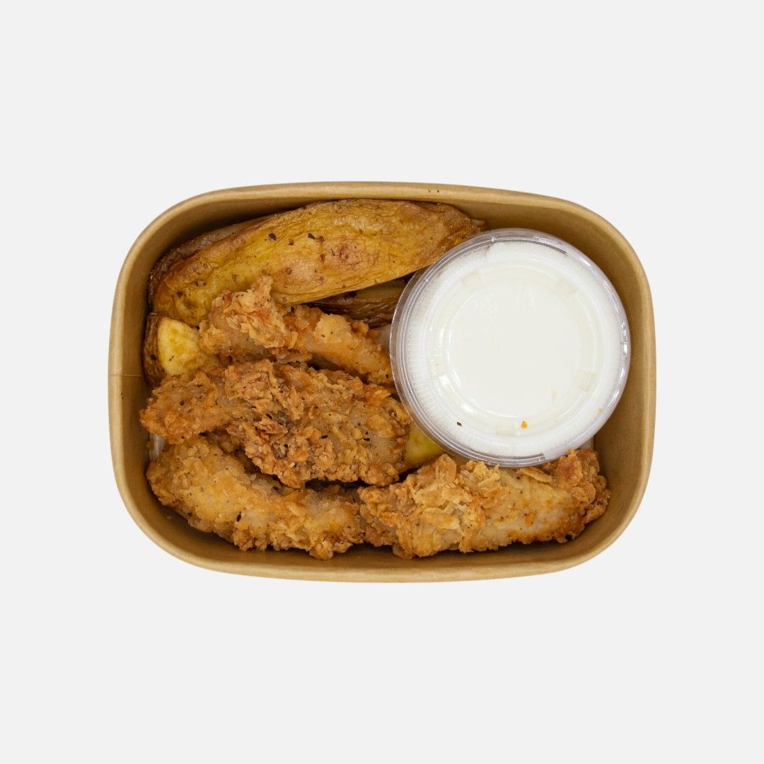 Chicken Tenders & Potatoes with Garlic Dip 250g_0