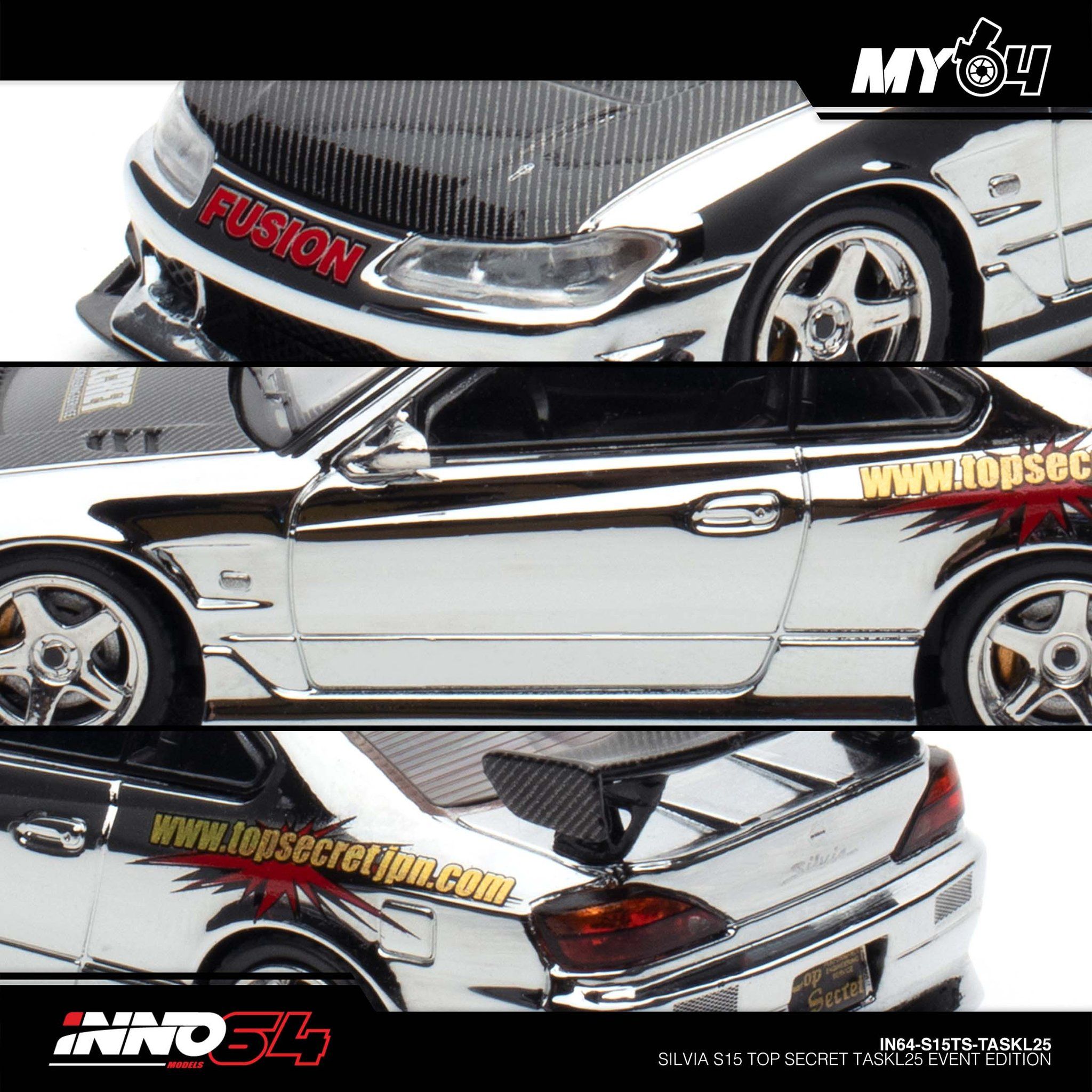 INNO MODEL 1/64 SILVIA S15 TOP SECRET - CHROME SILVER (TASKL25)_7