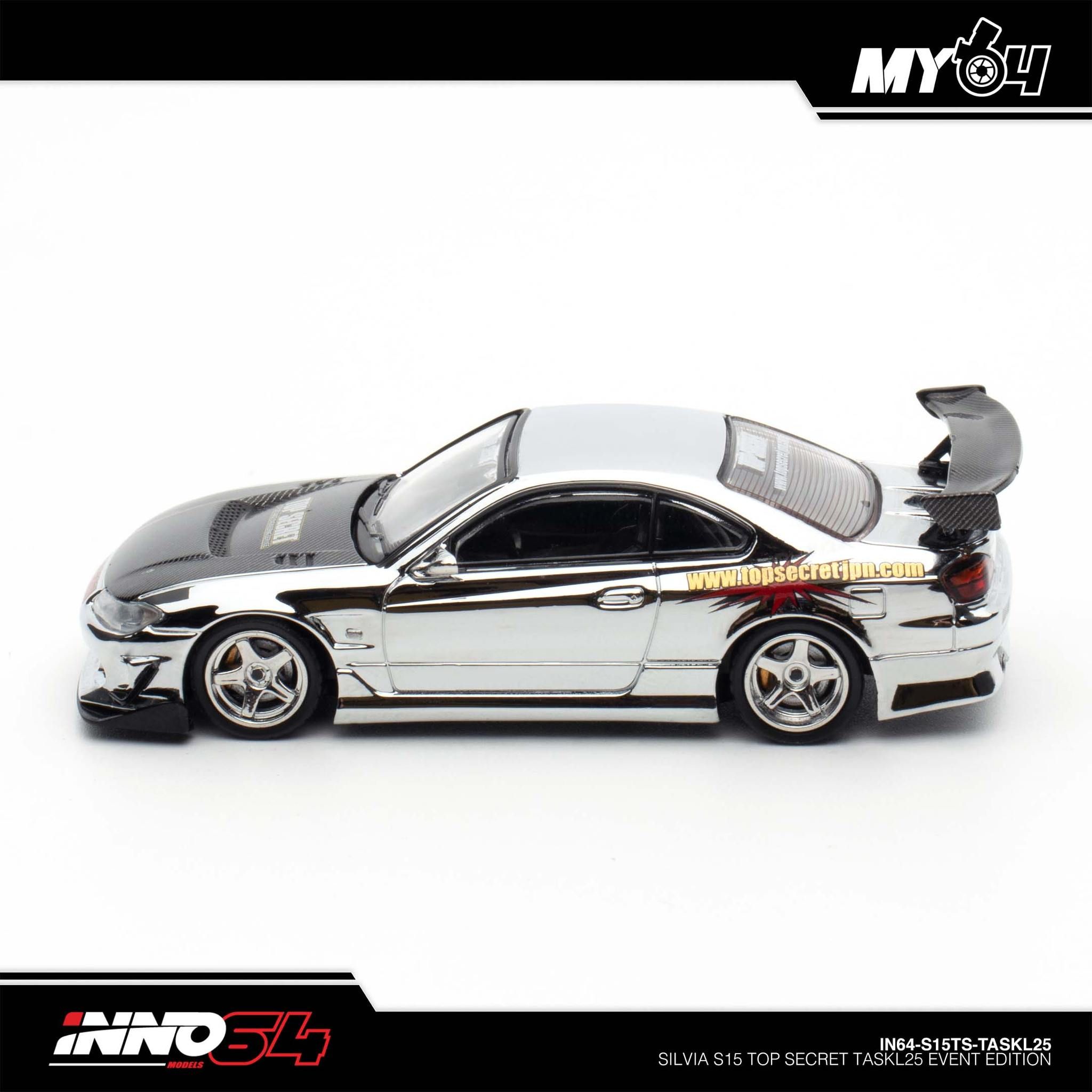 INNO MODEL 1/64 SILVIA S15 TOP SECRET - CHROME SILVER (TASKL25)_1