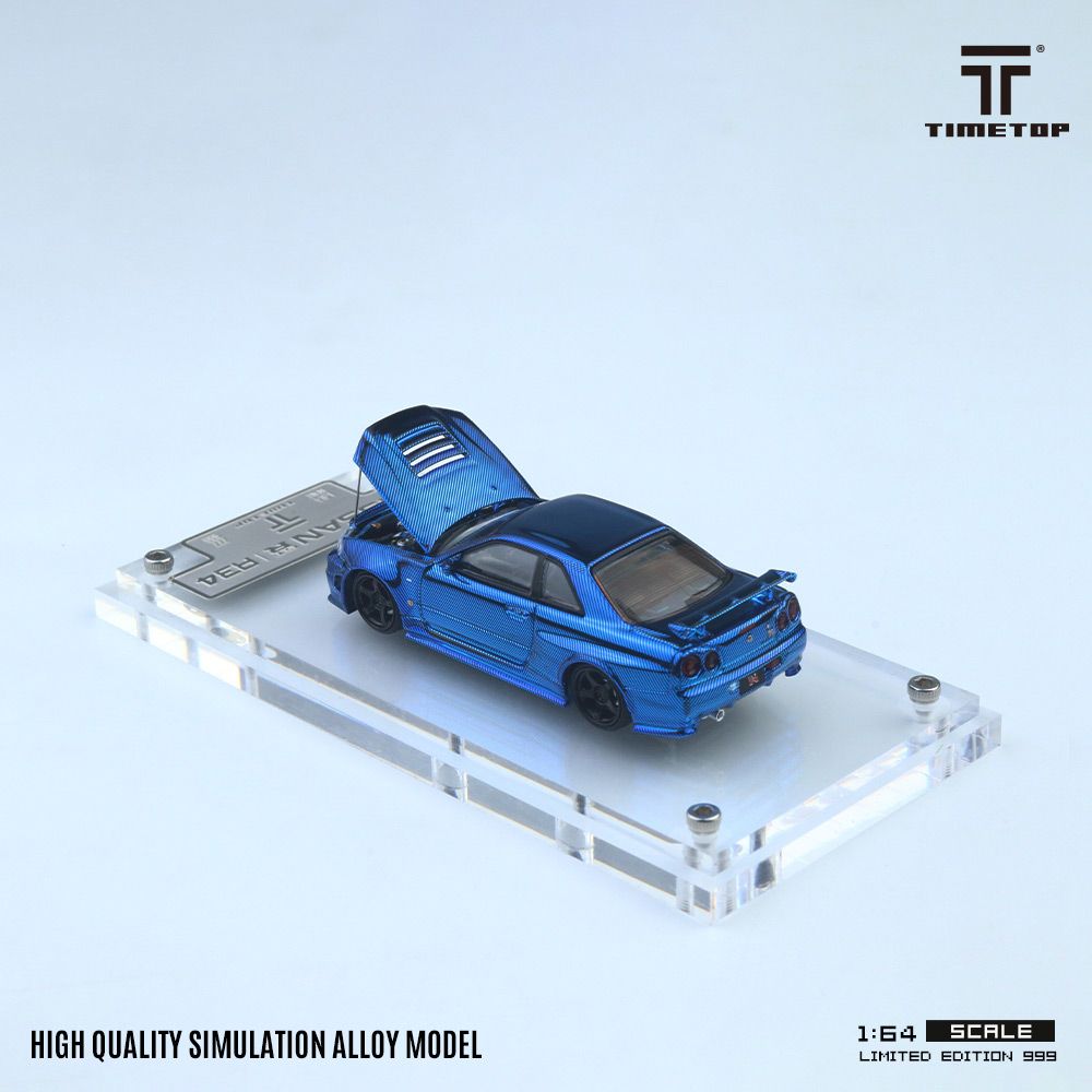 TIME TOP MODEL 1/64 NISSAN SKYLINE GT-R (R34) - BLUE CARBON_8