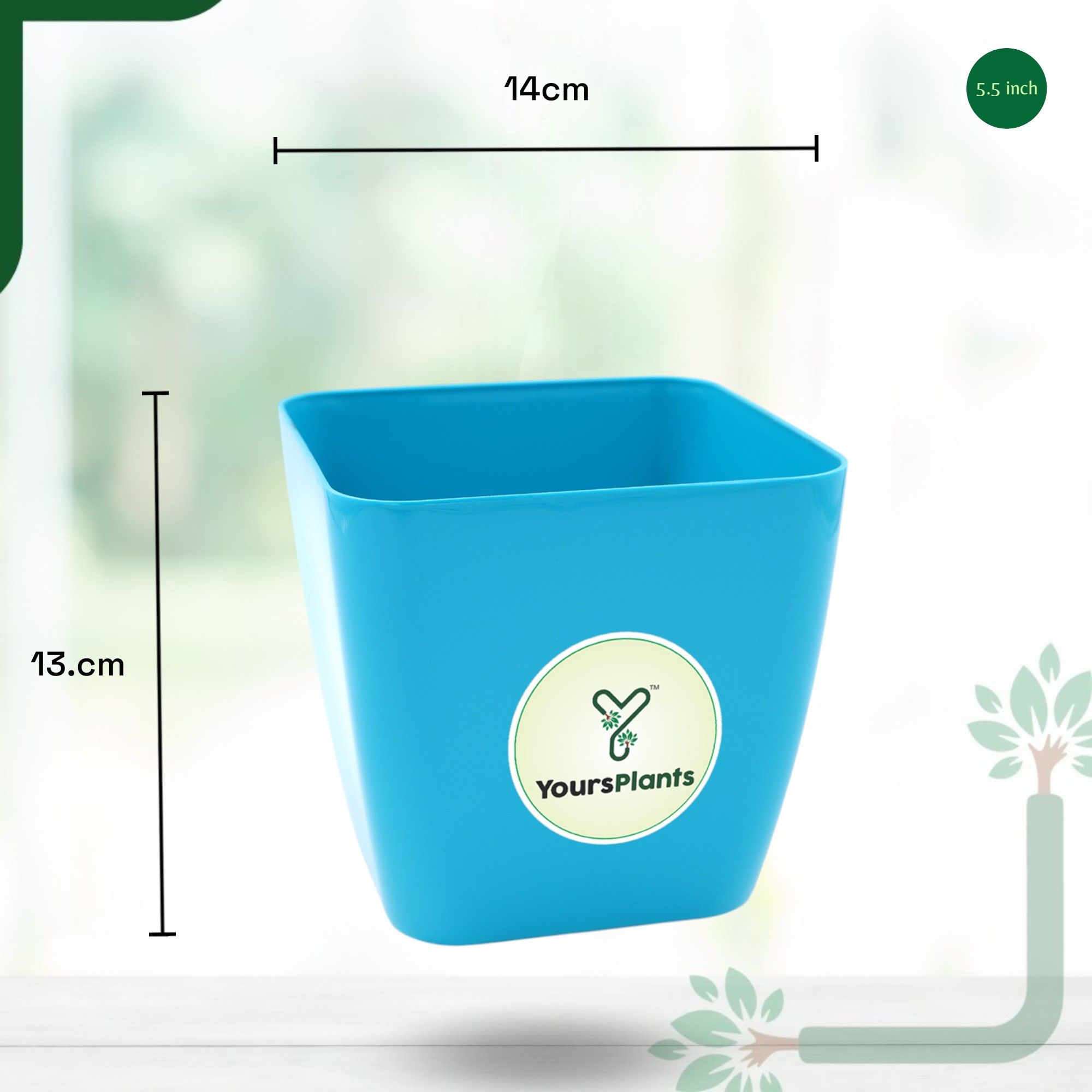 Siena Square Planters | Pack of 2 | Blue Pot_11