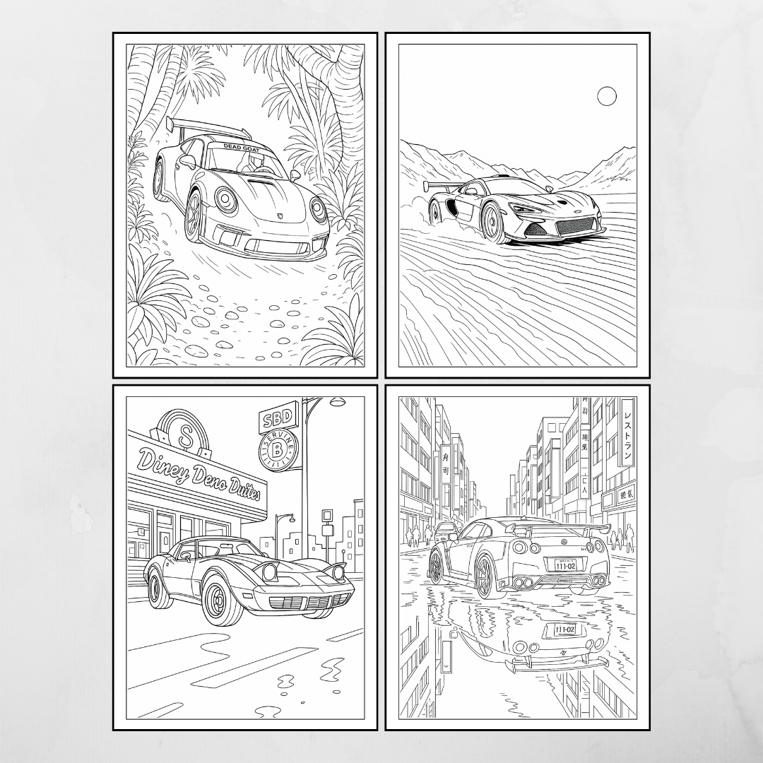 Wilin Digital - 30 Coloring Books / Lembar Mewarnai Edisi Sport Cars_1