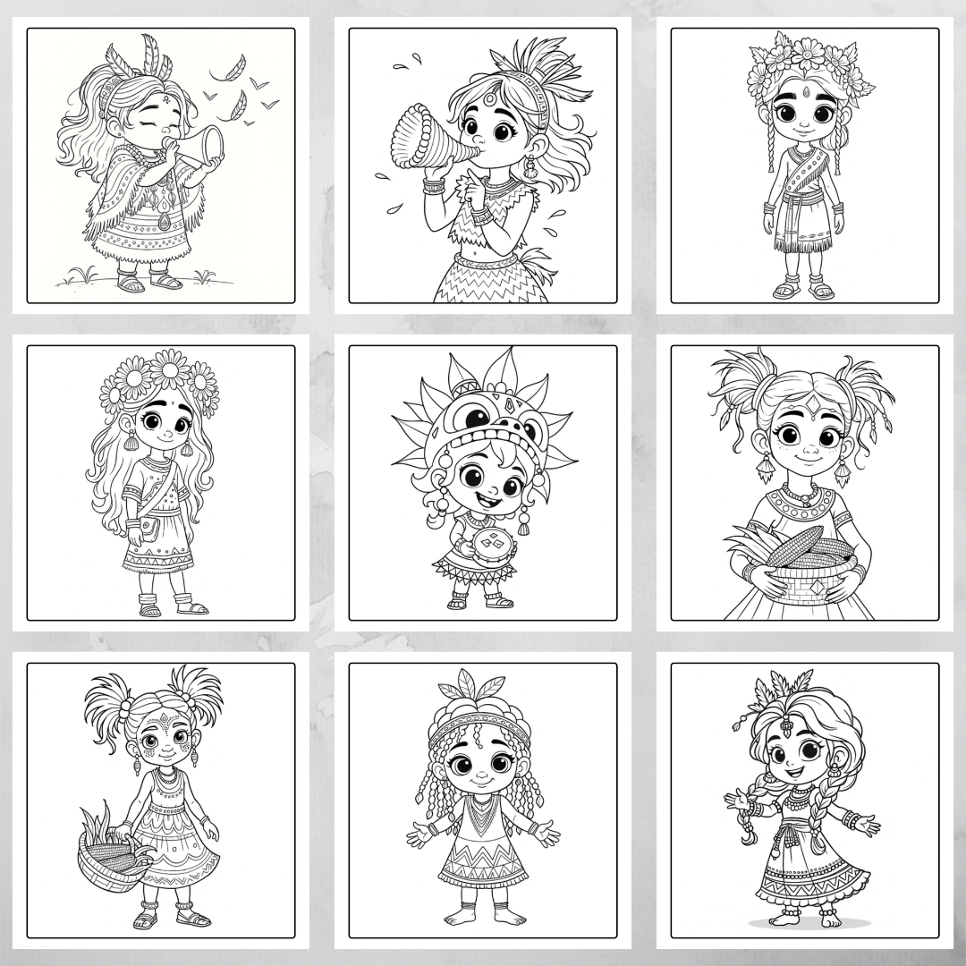 30 Coloring Books / Lembar Mewarnai Edisi Aztec Girl_2