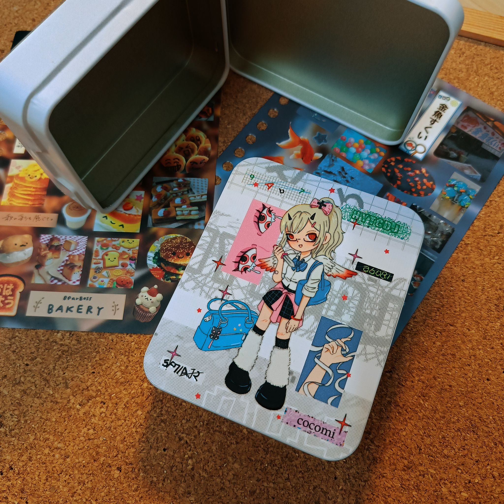 Kawaii Flip Lid Tin Box Original Design - 卡哇伊原创翻盖收纳铁盒_1