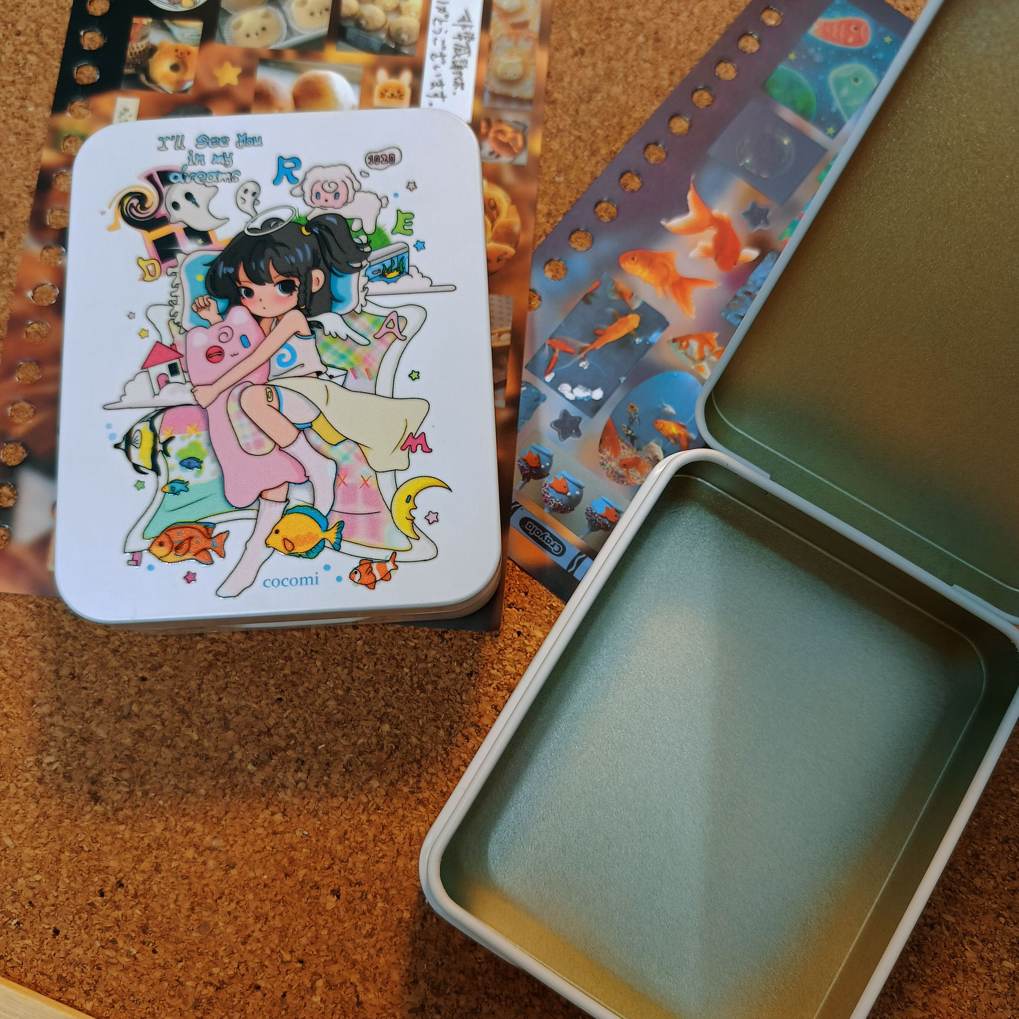 Kawaii Flip Lid Tin Box Original Design - 卡哇伊原创翻盖收纳铁盒_3