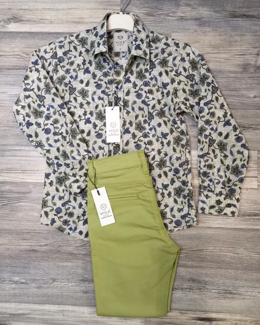 Boys Smart White Pattern Shirt and Pants_0