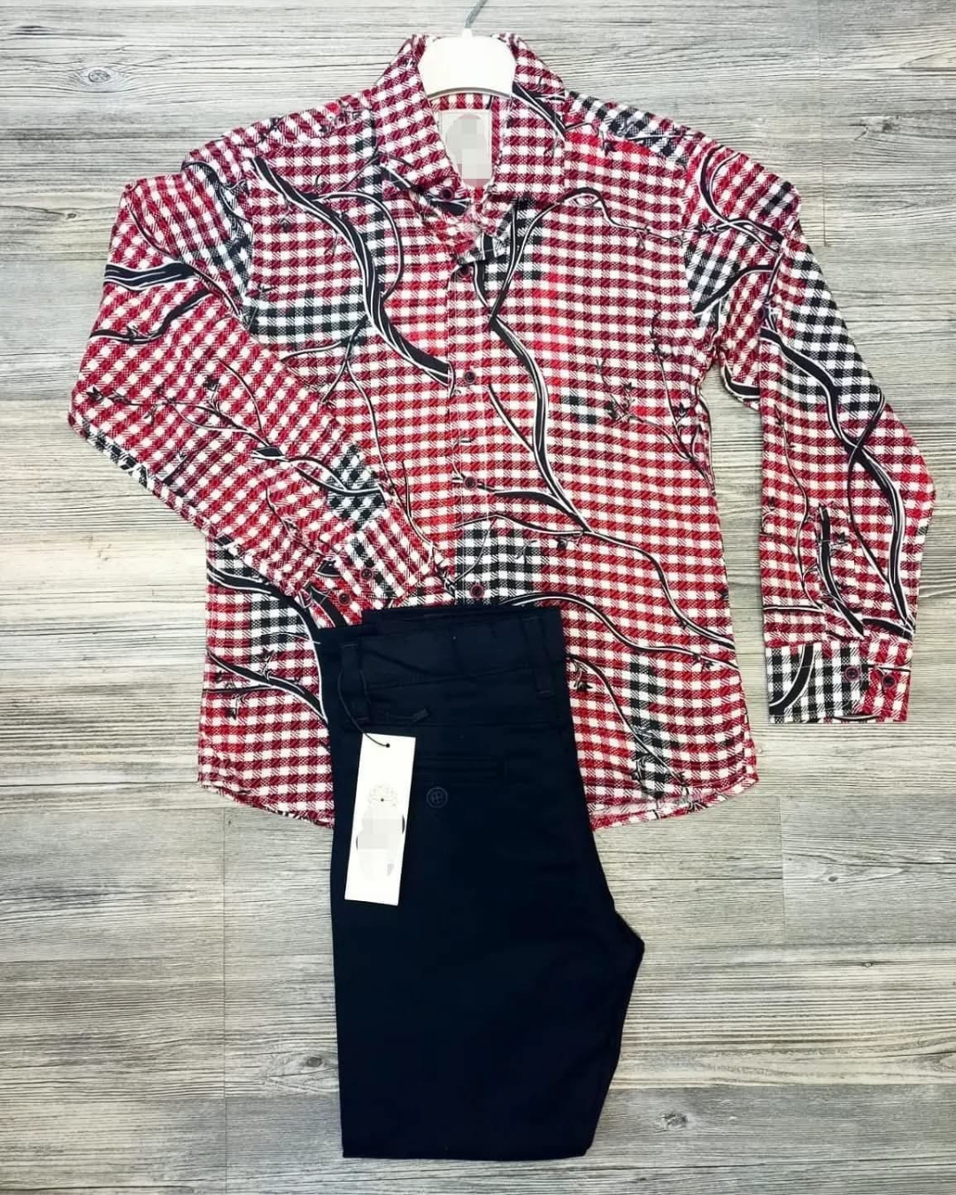 Boys Smart Long-sleeve and Pants Outfit_0