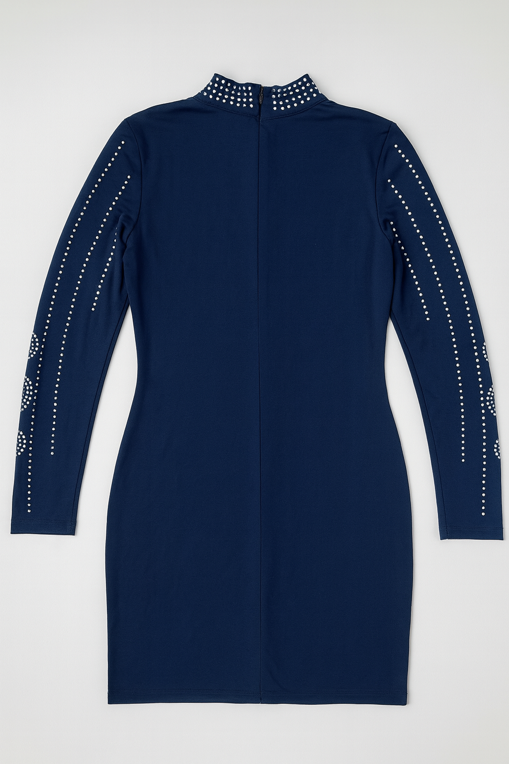 Vestido azul marino ajustado con aplicaciones de pedrería - Size M_1