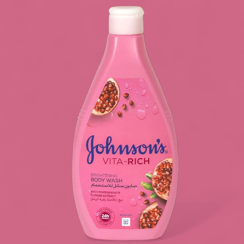 JOHNSON'S VITA-RICH BRIGHTENING BODY WASH WITH POMEGRANATE FLOWER 400 ML صابون سائل للاستحمام فيتا رتش مع خلاصة زهر الرمان من جونسون 400 مل_0