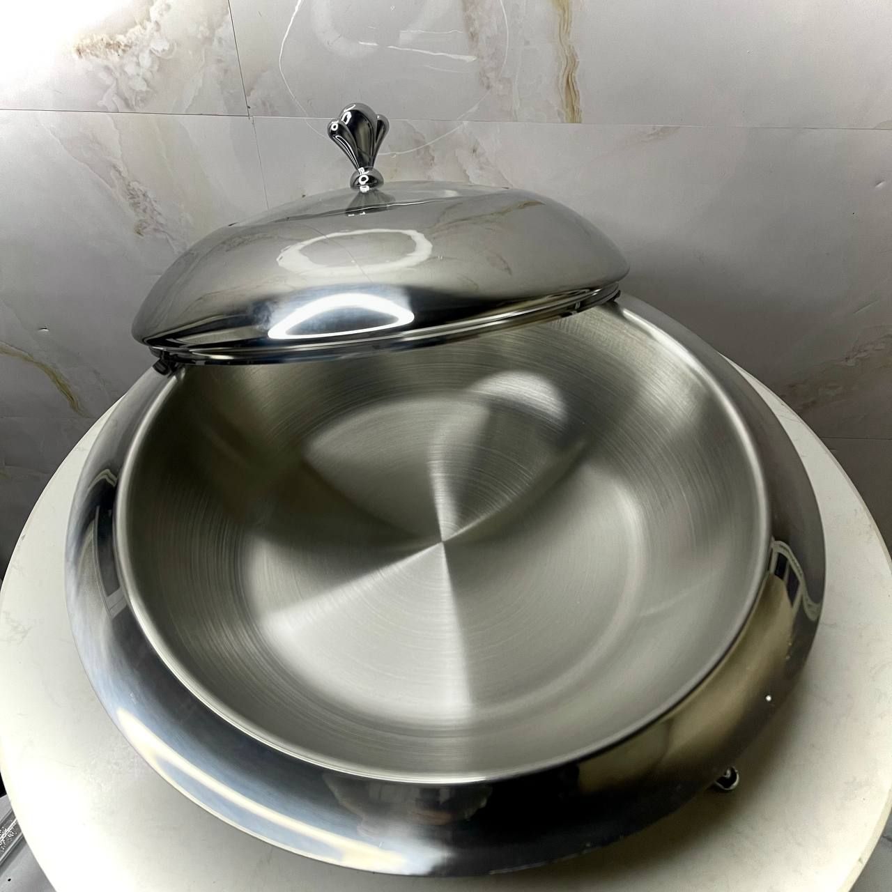 Silver Stainless-Steel Chafing Dish | Removeable for Serving 28cm (S05)_2