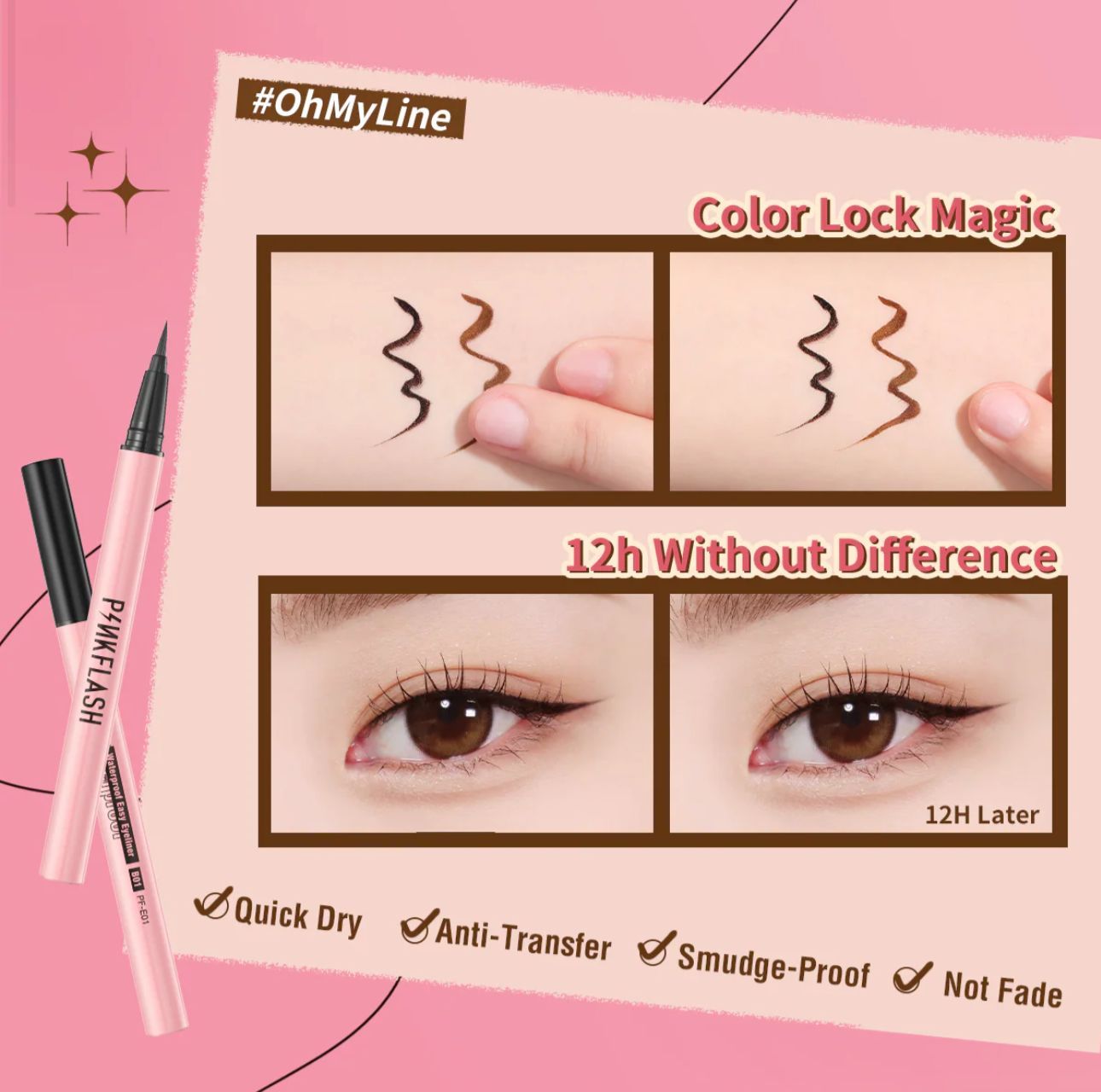PINK FLASH Liquid Pen Eyeliner بنك فلاش ايلاينر_0