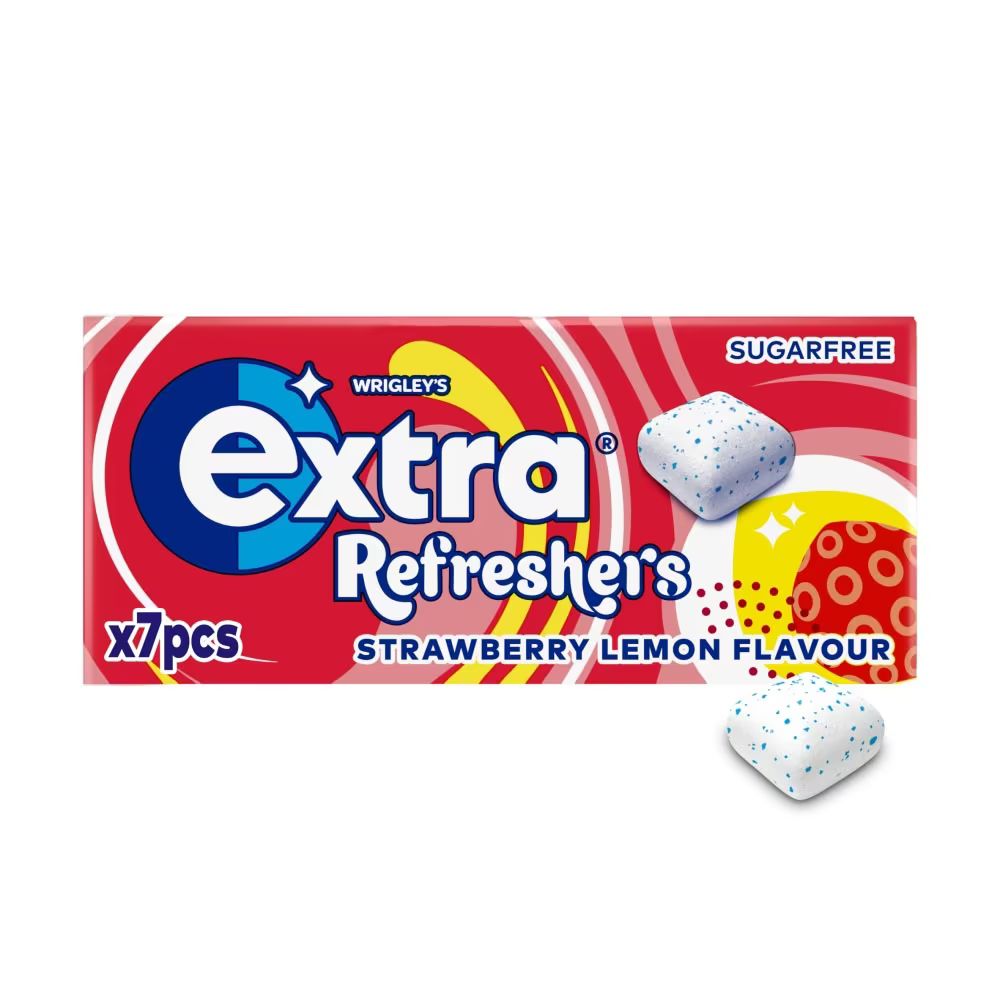 Extra Refreshers Strawberry Lemon Sugarfree Chewing Gum 19g_0