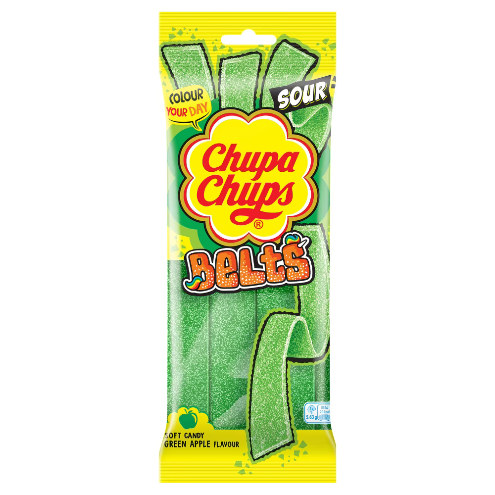 Chupa Chups Sour Apple Belts Pack 90g_0
