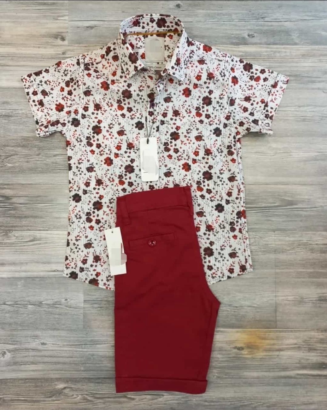 Short Sleeve Shirt and Long Pants Outfit_0