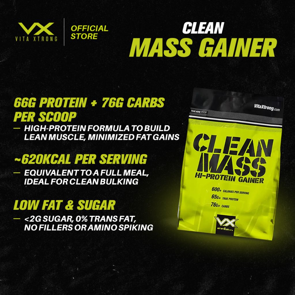 VITAXTRONG Clean Mass Hi-Protein Gainer (10lbs/4.5kg) | Build Muscle, High protein, Max Muscle Growth [VX]_1