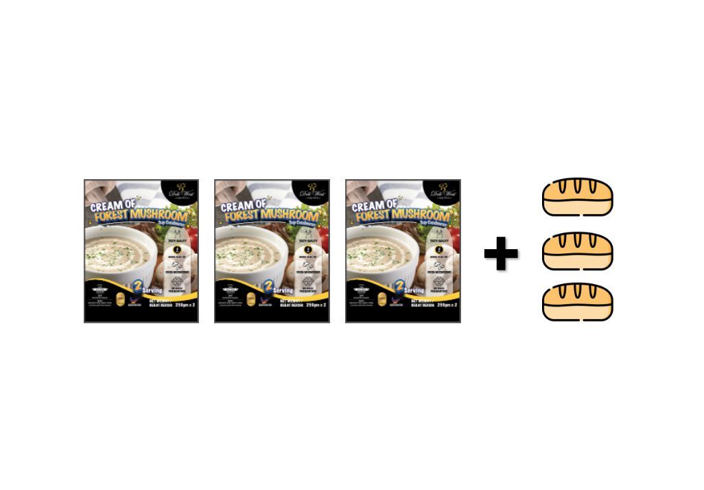 Set C - 3 Pack Mushroom Soup 500gm + 3pcs Garlic Bread_0