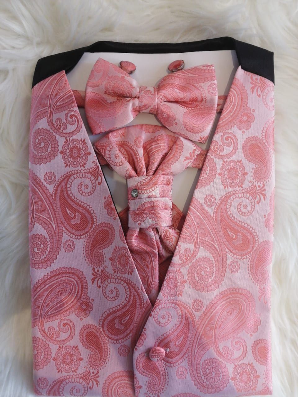 Red Paisley Waist Coat Set_1