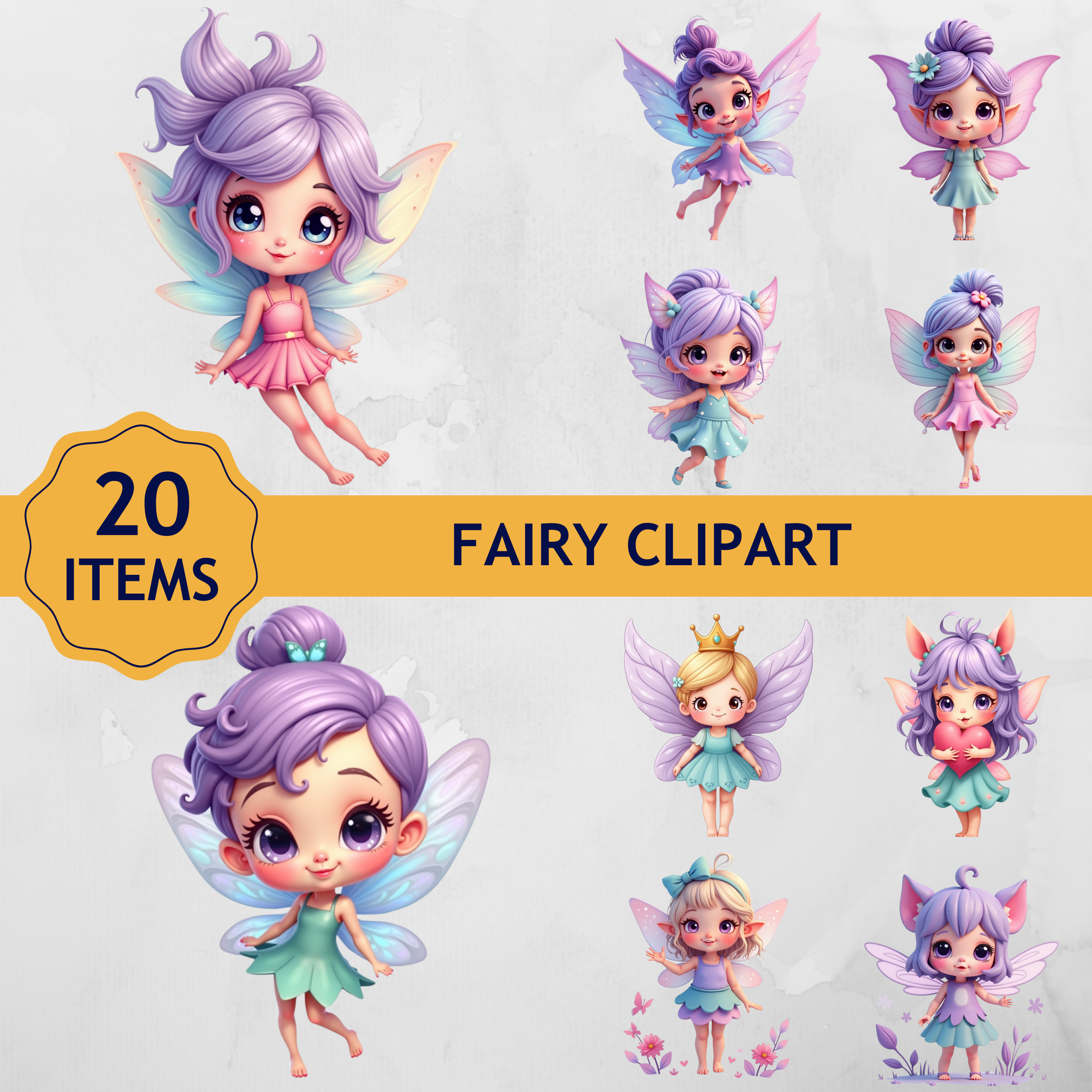 Wilin Digital - 20 Clipart Sticker Whatsapp Digital Printable Edisi Fairy_0