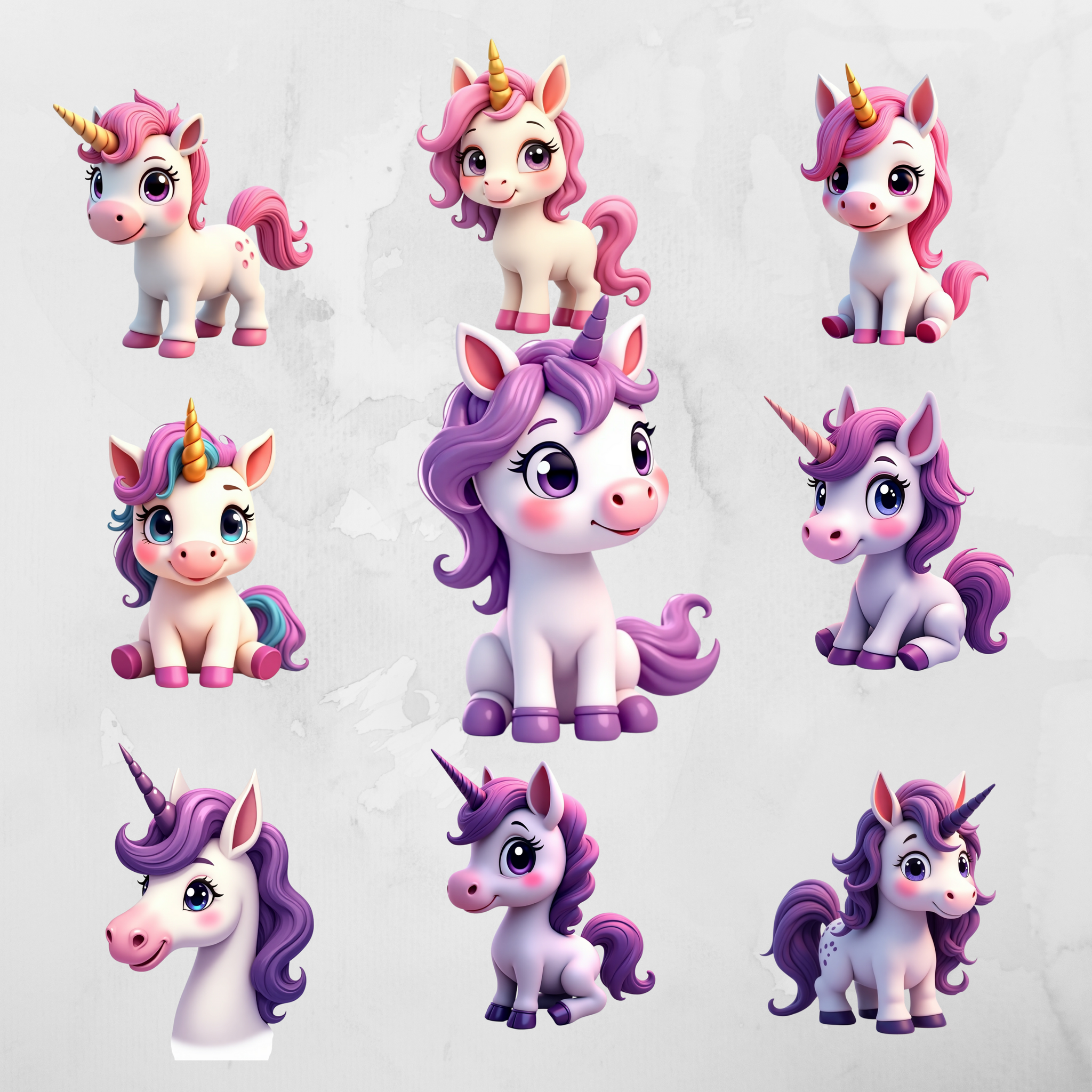Wilin Digital - 20 Clipart Sticker Whatsapp Digital Printable Edisi Unicorn_1