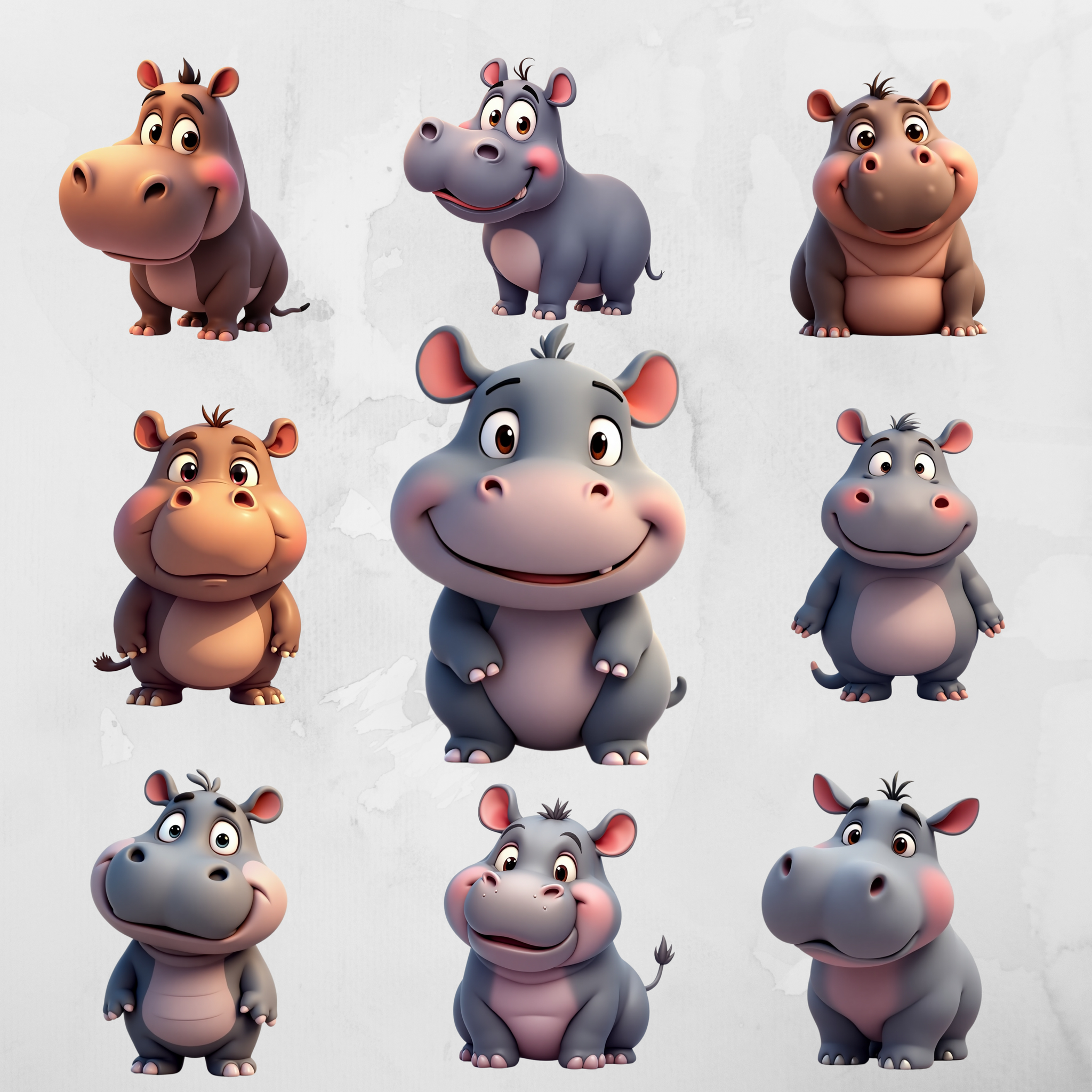 Wilin Digital - 21 Clipart Sticker Whatsapp Digital Printable Edisi Hippopotamus_1