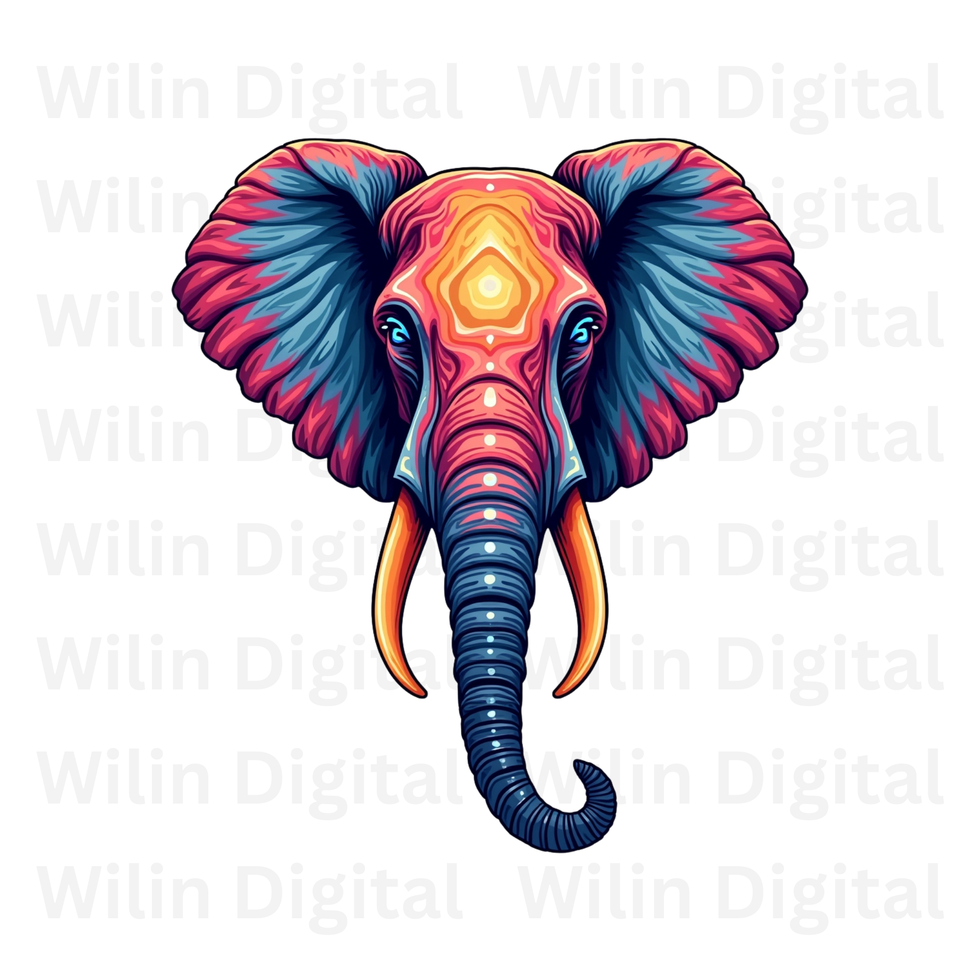 Wilin Digital - T-Shirt Design Digital Printable Edisi Elephant Face_3