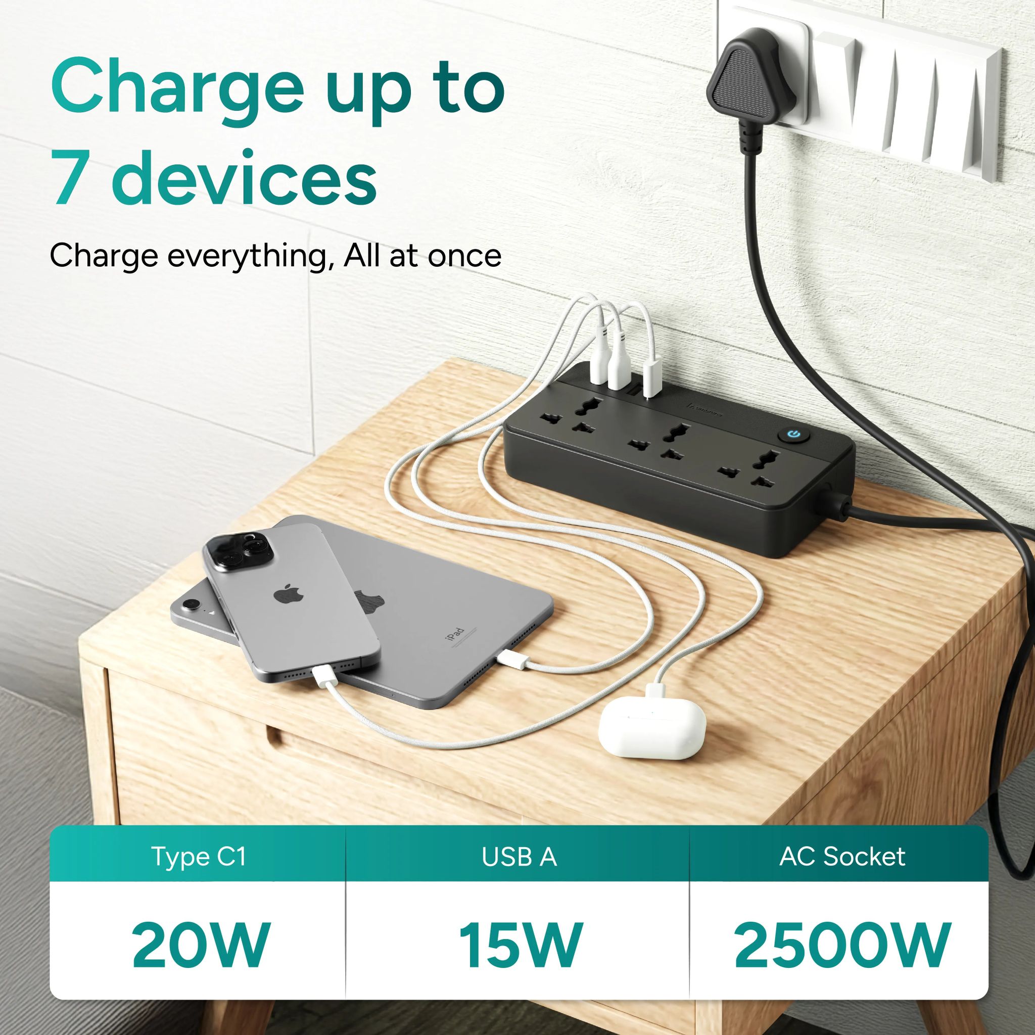 SmartStrip 2 2500W Extension Board with 7 Ports _2