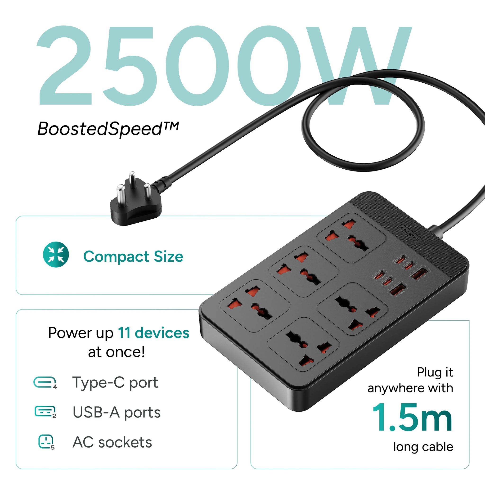 SmartStrip 2 Pro 2500W Extension Board with 11 Ports_1