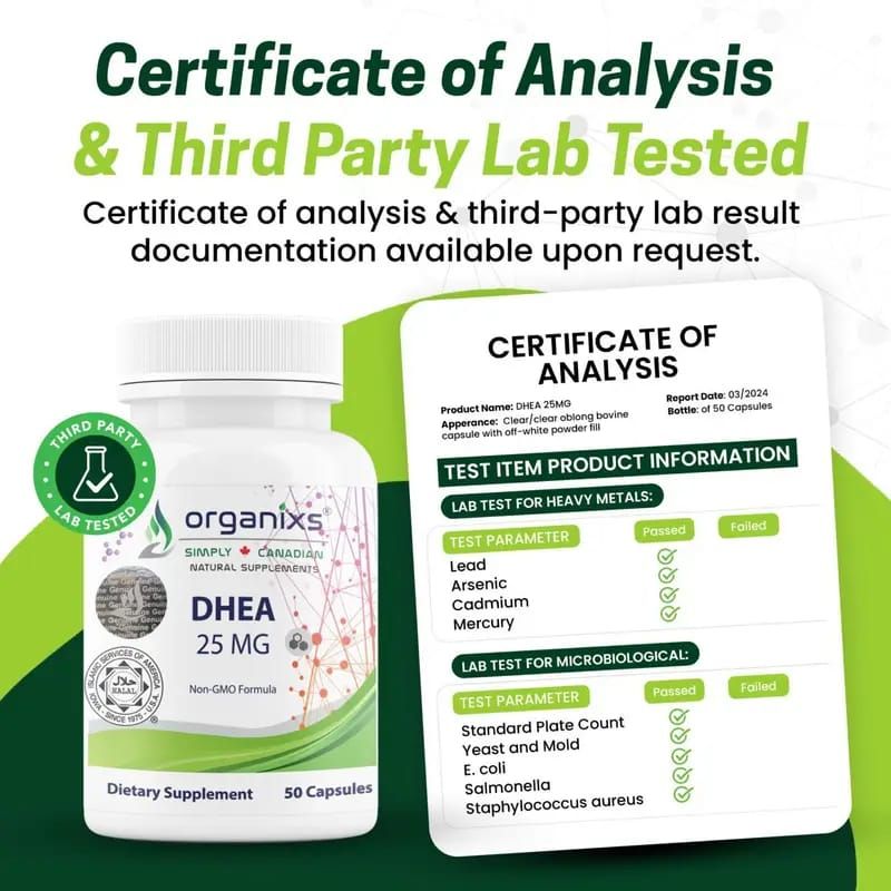 ORGANIXS DHEA 25mg TESTOSTERONE_6