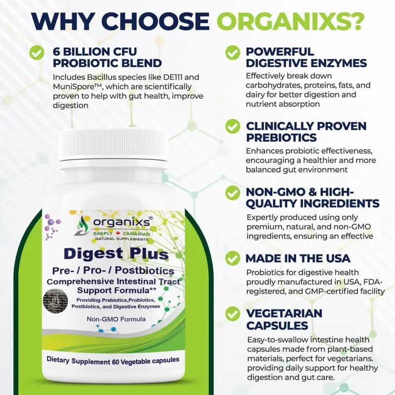 ORGANIXS DIGEST ENZYME + PRE + PRO + POSTBIOTICS_3