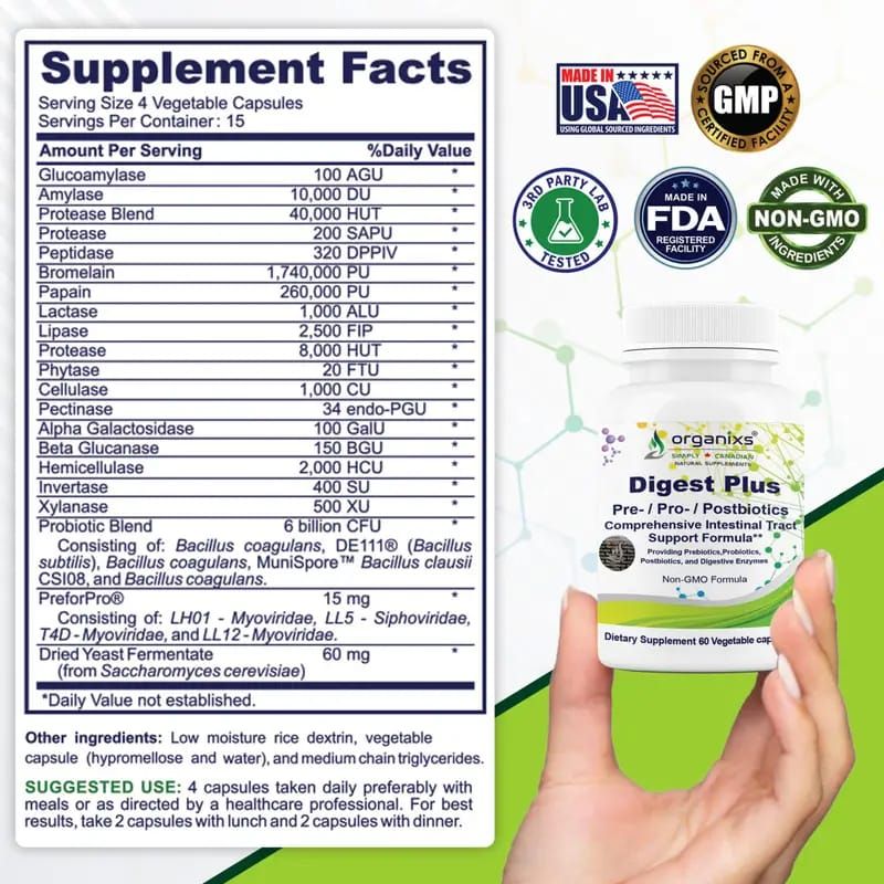 ORGANIXS DIGEST ENZYME + PRE + PRO + POSTBIOTICS_1