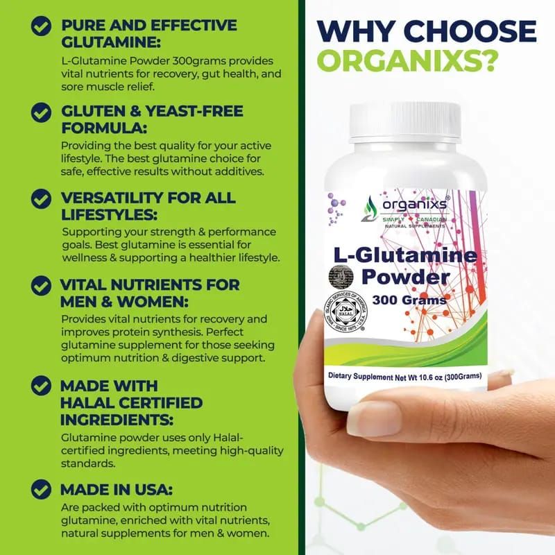 ORGANIXS L-GLUTAMINE POWDER 300grm_3