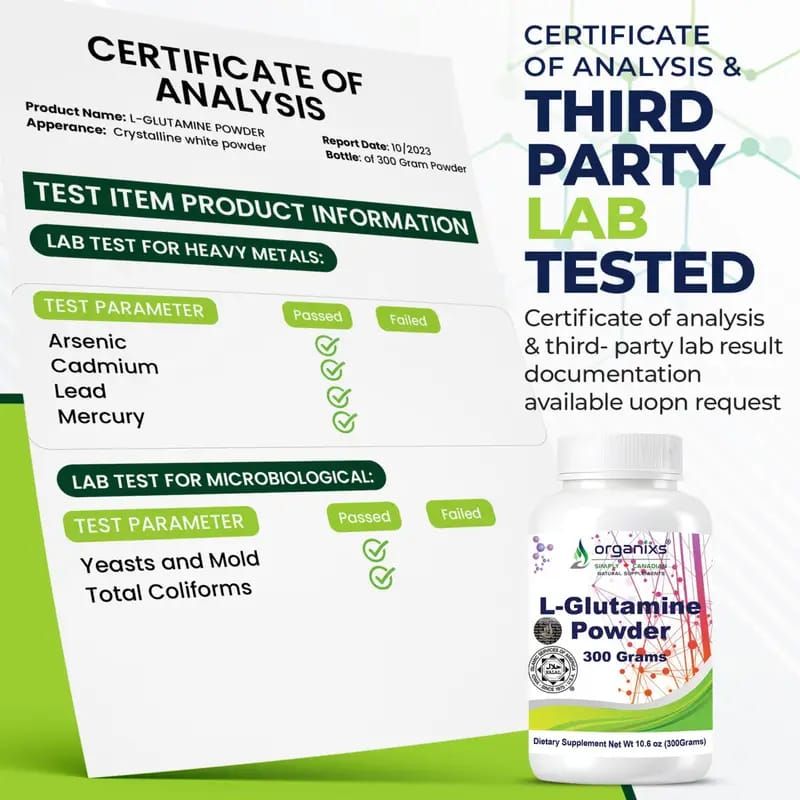 ORGANIXS L-GLUTAMINE POWDER 300grm_2