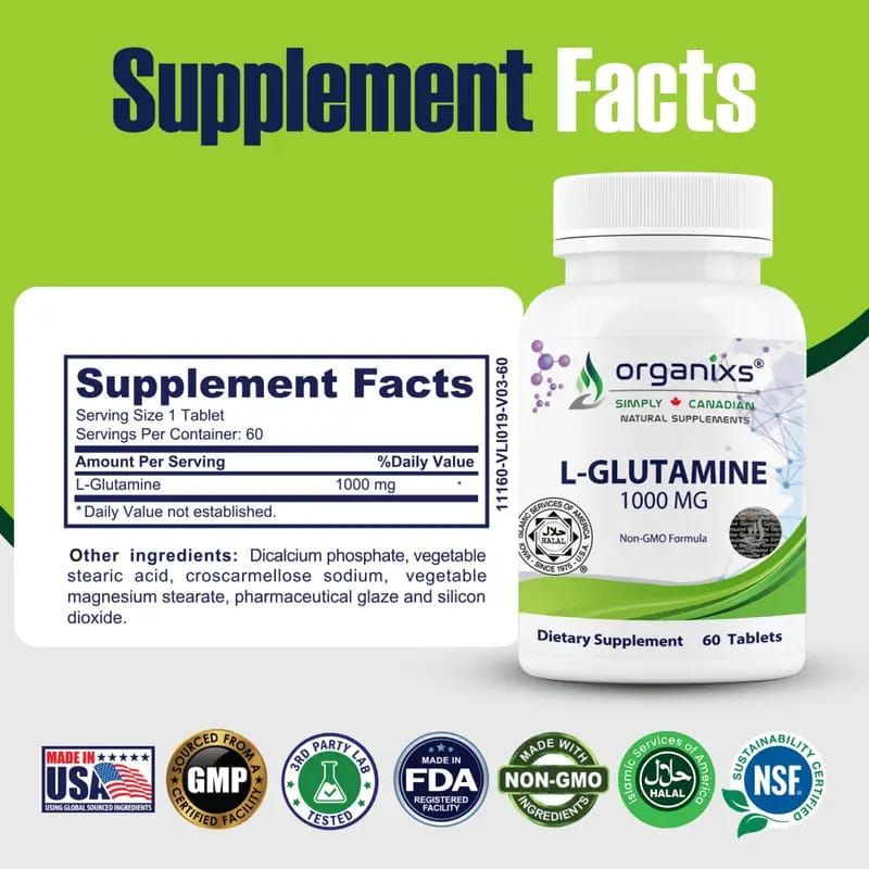 ORGANIXS L-GLUTAMINE 1000mg_3