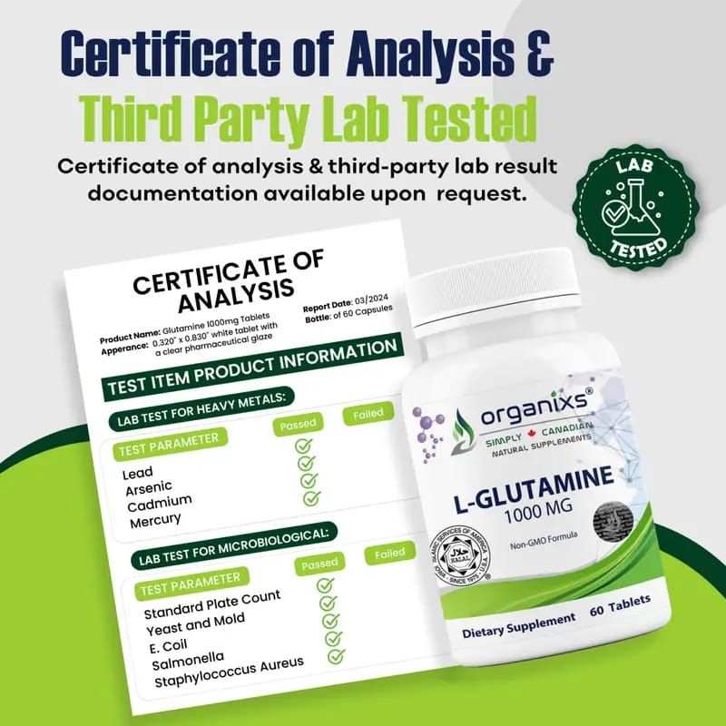 ORGANIXS L-GLUTAMINE 1000mg_5