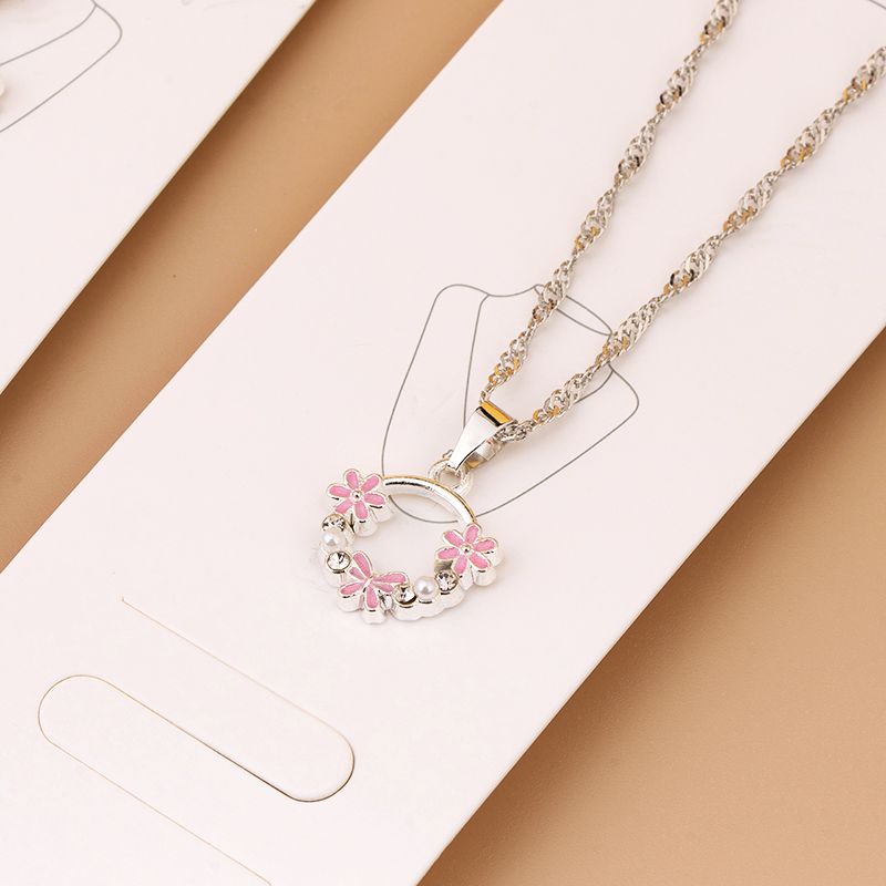 Fashion love crystal water ripple necklace_0