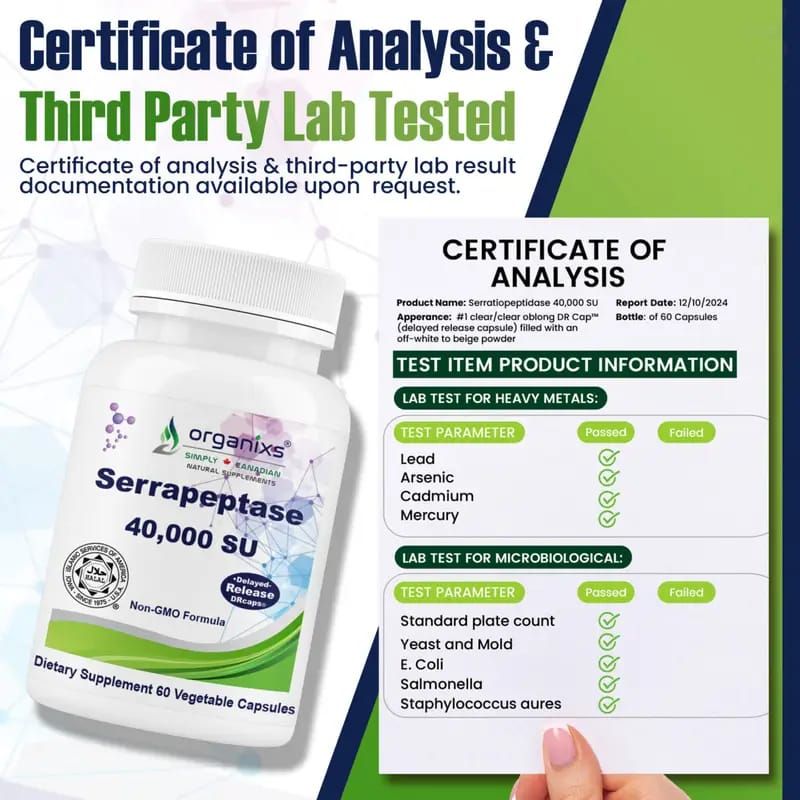 ORGANIXS SERRAPEPTASE E.C 40,000_4