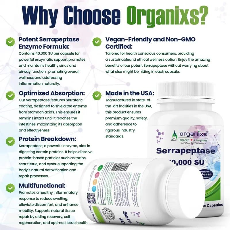 ORGANIXS SERRAPEPTASE E.C 40,000_2