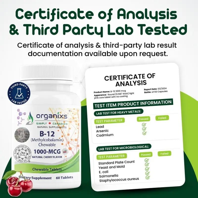 ORGANIXS VITAMIN B12 METHYLCOBALAMIN 1000mcg_2