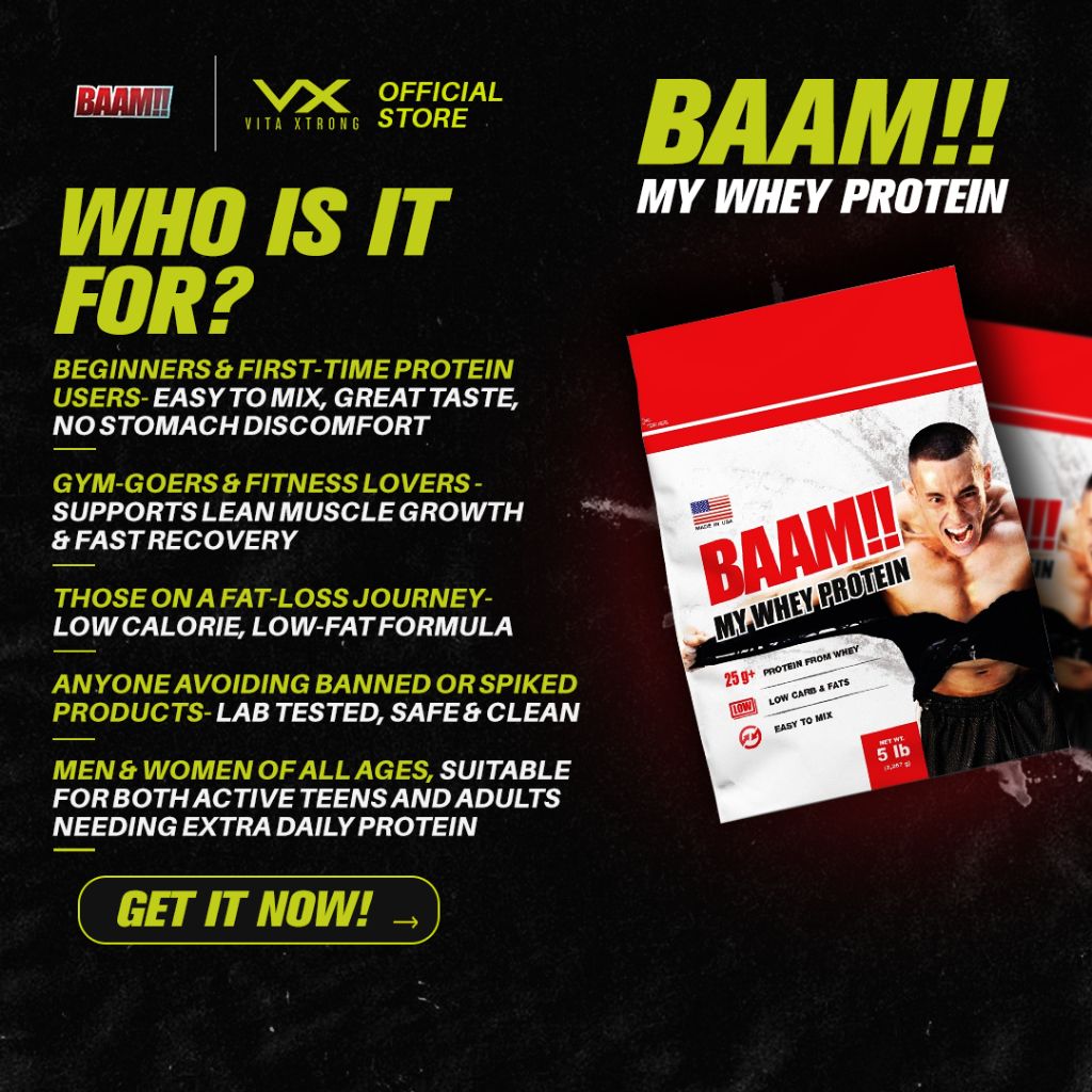 BAAM!! MY WHEY PROTEIN (5lbs / 2.3kg) | Muscle Gain, Recovery, Delicious Taste_3